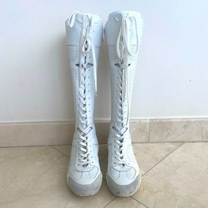 DIOR D-Fence Perforated Sneaker Boots White EU39/US9 Spring 2017